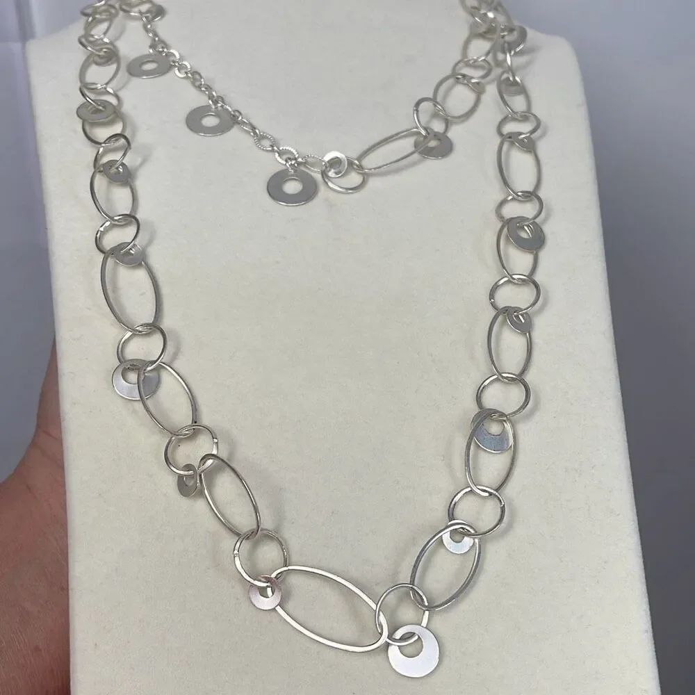 Silver double chain necklace by Premier Designs